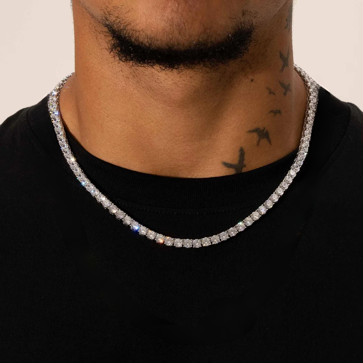 CHAÎNE TENNIS - 5mm OR BLANC